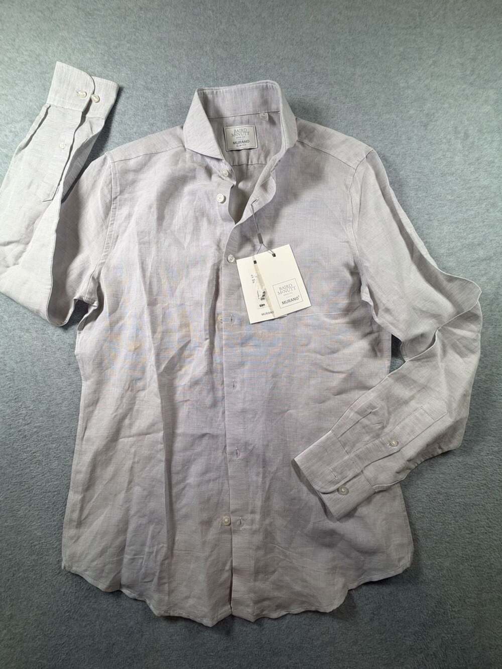 Murano Baird McNutt Slim Fit Linen Long Sleeve Shirt